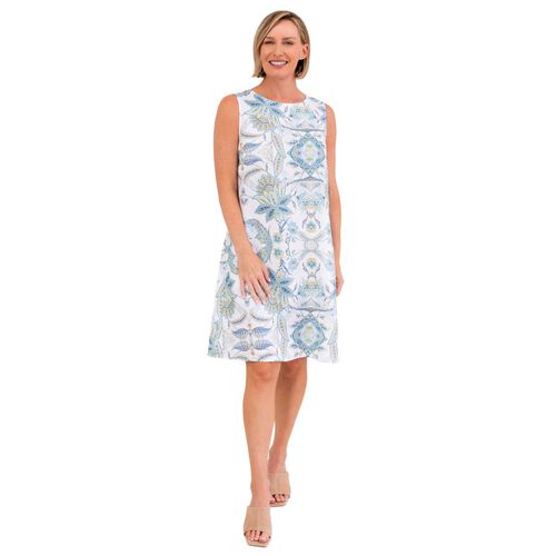 See Saw 100% Linen Sl Shift Dress